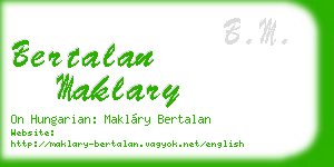 bertalan maklary business card